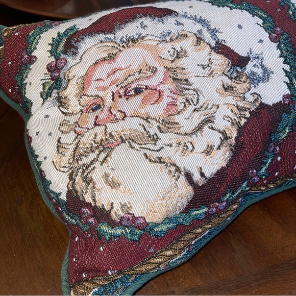 Vintage Festive Tapestry Santa Claus Decorative Pillow - Picture 1 of 7